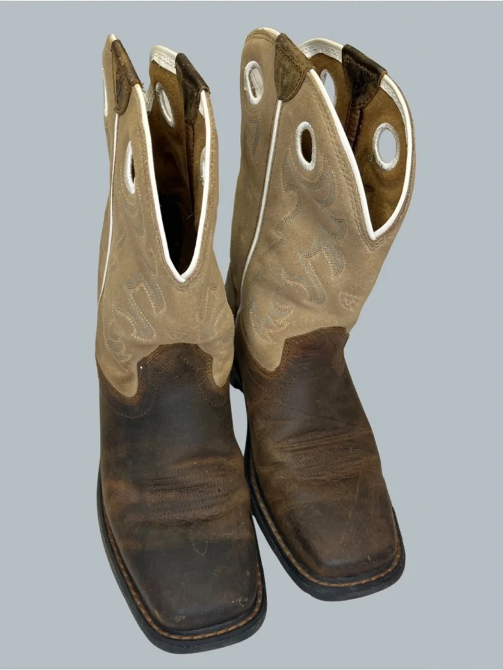 Ariat WorkHog Youth 5.5 Brown Leather Wide Square Toe Cowboy Western Boots